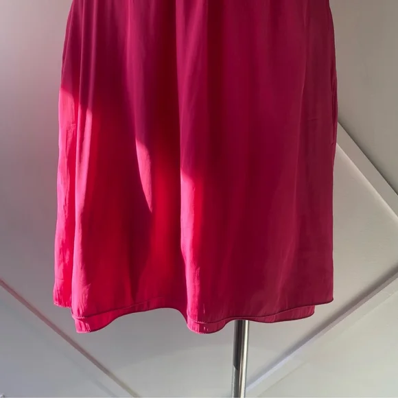 Maje V Neck Short Sleeve Fuschia Pink Flowy Mini Dress - 3 (approx M) - Picture 8 of 16